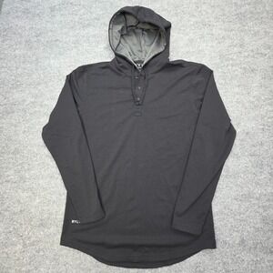 BYLT Premium Basics Henley hoodie Men's Medium Black Athletic Lux